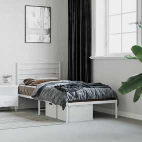 Bed Frame White Steel Twin Bed Frame Rectangular