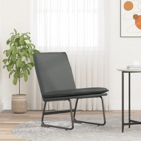 Lounge Chair Dark Grey 100% Polyester, Metal, Plywood S...