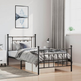 Bed Frame Black Steel Single Industrial Bed Frame Recta...
