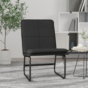 Lounge Chair Black Faux leather, Metal, Plywood Single