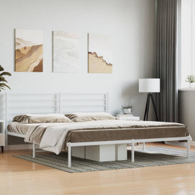 Bed Frame White Steel Super King Bed Frame Rectangular