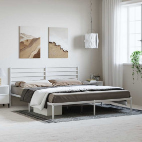 Bed Frame White Steel Double Bed Bed Frame Rectangular