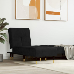 Chaise Lounge Black Velvet (100% polyester), plywood, m...