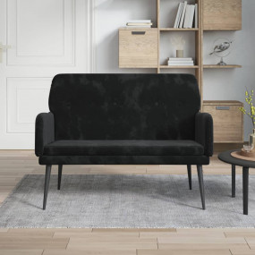 Bench Black Velvet (100% polyester), metal, plywood