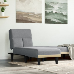 Chaise Lounge Light gray Polyester, Plywood One-person
