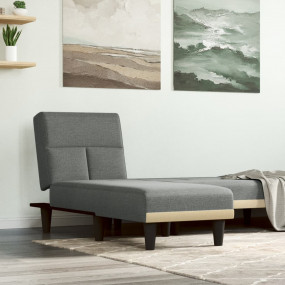 Chaise Lounge Dark grey 100% polyester, plywood One siz...