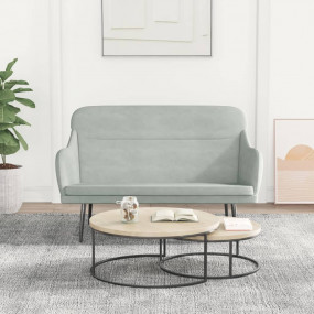 Bench Light Grey Velvet Medium Seats Many Loveseat