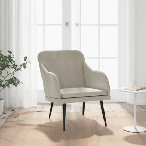 Armchair Light grey Velvet (100% polyester), metal, ply...