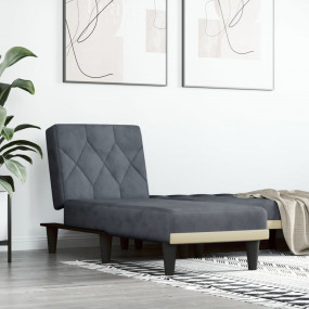 Chaise Lounge Dark grey Velvet, plywood One size