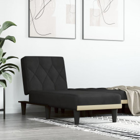 Chaise Long Black Velvet (100% polyester), plywood