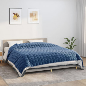 Weighted Blanket Blue Polyester and Glass Beads Large