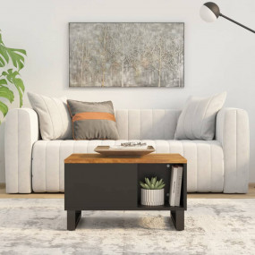 Coffee Table Honey Brown Solid Mango Wood Medium Coffee...