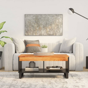 Coffee Table Natural wood Solid Acacia Wood Medium Coff...