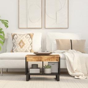 Coffee Table Natural wood and black Solid mango wood wi...