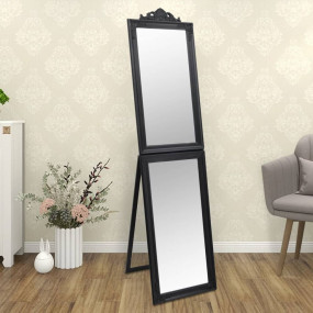 Free-standing Mirror Black Glass Full-Length Foldable