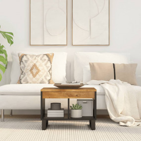 Coffee Table Honey brown Solid mango wood, Iron Medium