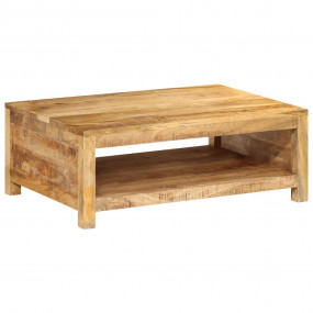 Coffee Table Natural Solid mango wood 31.5x21.7x11.8 in