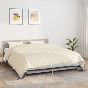 Weighted Blanket Light cream Brushed polyester microfib...