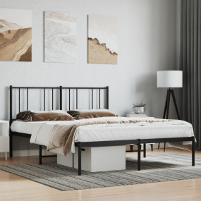Bed Frame Black Steel Double Bed Frame Rectangular