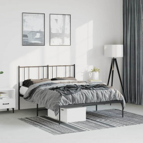 Bed Frame Black Powder-coated steel 59 x 79 in King Siz...