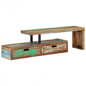 TV Stand Multicolor Solid Reclaimed Wood Medium TV Stan...
