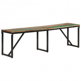 Bench Multicolor Solid reclaimed wood and powder-coated...