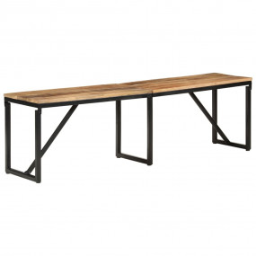 Bench Natural wood and black iron frame Solid mango woo...