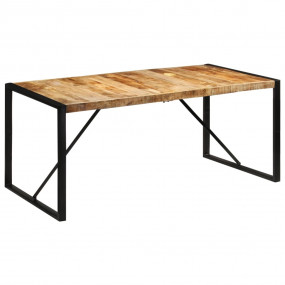 Dining Table Black Solid Mango Wood 68.9 x 35.4 x 29.9 ...