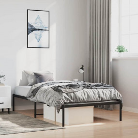 Bed Frame Black Powder-Coated Steel Twin Twin Bed Frame