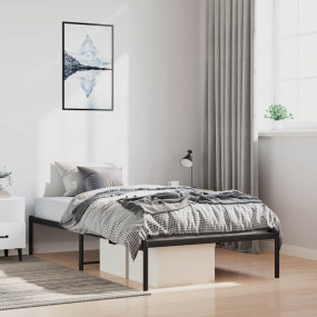 Bed Frame Black Steel Single Bed Frame Rectangular