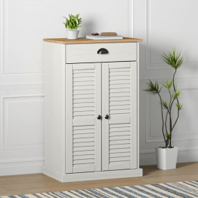 Shoe Cabinet White Solid pine wood, engineered wood, me...