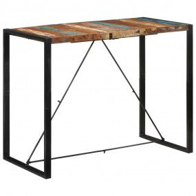 Bar Table Multicolored Reclaimed wood, iron 55.1x27.6x4...
