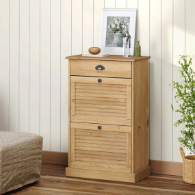 Shoe Cabinet Honey Solid pine wood, engineered wood, me...