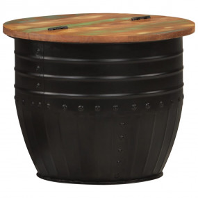 Coffee Table Black Solid reclaimed wood, powder-coated ...