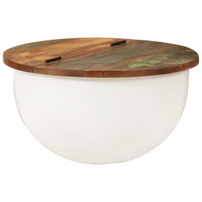 Coffee Table White Solid reclaimed wood, powder-coated ...