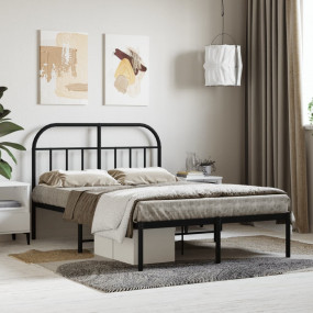 Bed Frame Black Steel Small Double Bed Frame Rectangula...