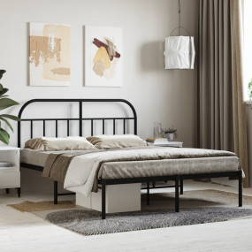 Bed Frame Black Powder-coated steel Double Bed Frame