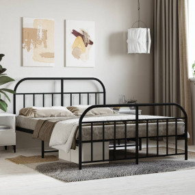 Bed Frame Black Steel Full Bed Frame Rectangular Full B...