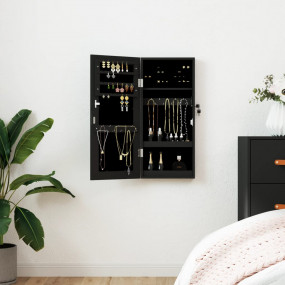 Mirror Jewelry Cabinet Black Engineered wood, Glass, Po...
