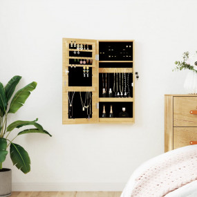 Mirror Jewelry Cabinet White Engineered wood 11.8x3.3x2...