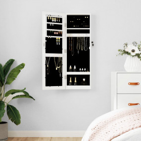 Mirror Jewelry Cabinet White Engineered wood, glass, po...