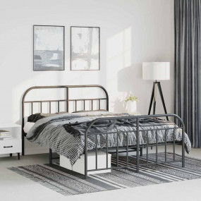 Bed Frame Black Powder-coated steel King Size Bed Frame