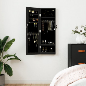 Mirror Jewelry Cabinet Black Engineered wood, Glass, Po...