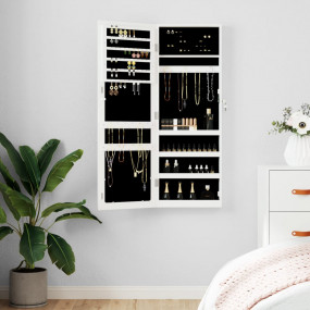 Mirror Jewelry Cabinet White Engineered wood, Glass, Fa...