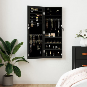 Mirror Jewelry Cabinet Black Engineered wood, Glass, Po...