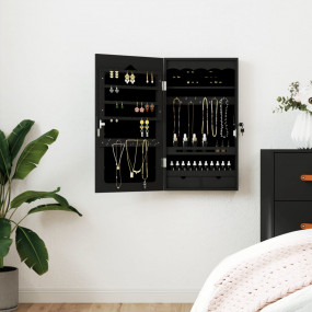 Mirror Jewelry Cabinet Black