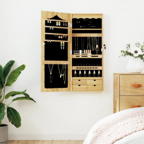 Mirror Jewelry Cabinet White Engineered wood, Glass, Po...