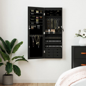 Mirror Jewelry Cabinet Black