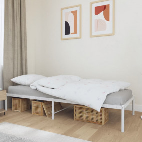 Bed Frame White Powder-coated steel Small Single Metal ...