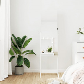 Mirror Jewelry Cabinet White Engineered wood, glass, fa...